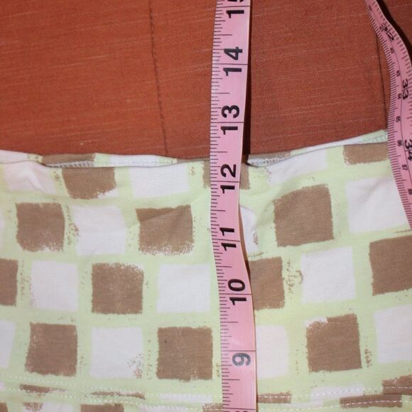 BP. Brown Yellow & White High Rise Checkered Biker Shorts Women's Size 1X - Picture 7 of 8